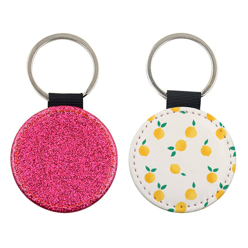 Summer Lemons Pattern - keyring by Ania Wieclaw