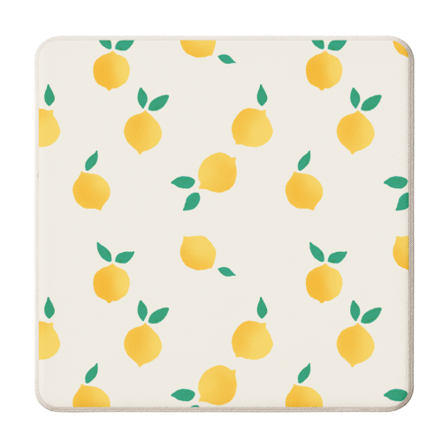 Summer Lemons Pattern - personalised beer coaster by Ania Wieclaw