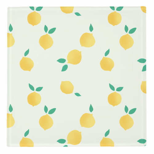 Summer Lemons Pattern - personalised beer coaster by Ania Wieclaw