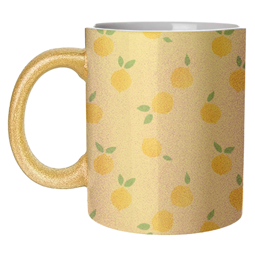 Summer Lemons Pattern - unique mug by Ania Wieclaw