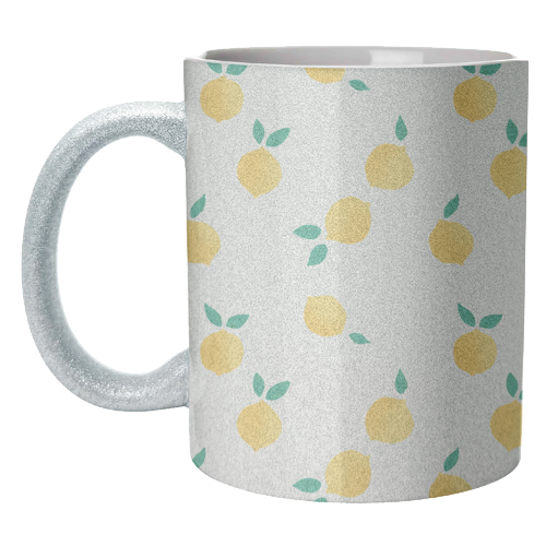 Summer Lemons Pattern - unique mug by Ania Wieclaw
