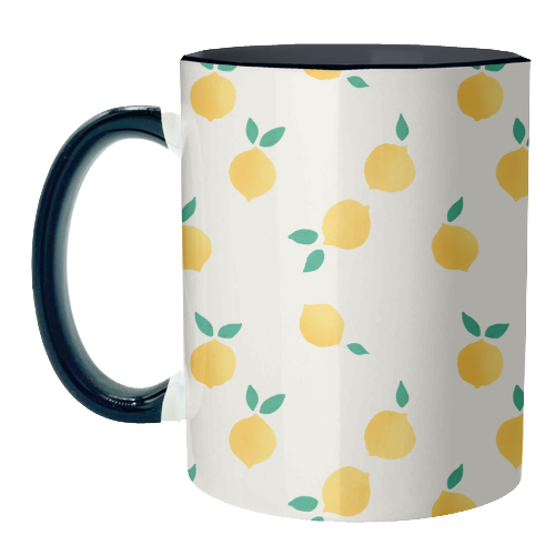 Summer Lemons Pattern - unique mug by Ania Wieclaw