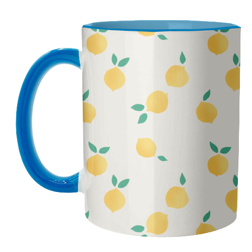 Summer Lemons Pattern - unique mug by Ania Wieclaw