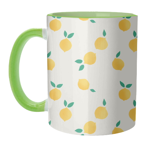Summer Lemons Pattern - unique mug by Ania Wieclaw