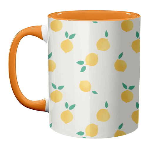 Summer Lemons Pattern - unique mug by Ania Wieclaw