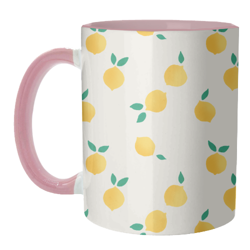 Summer Lemons Pattern - unique mug by Ania Wieclaw