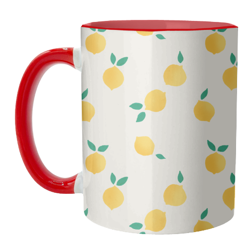 Summer Lemons Pattern - unique mug by Ania Wieclaw