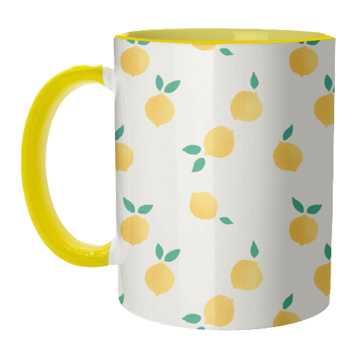 Summer Lemons Pattern - unique mug by Ania Wieclaw