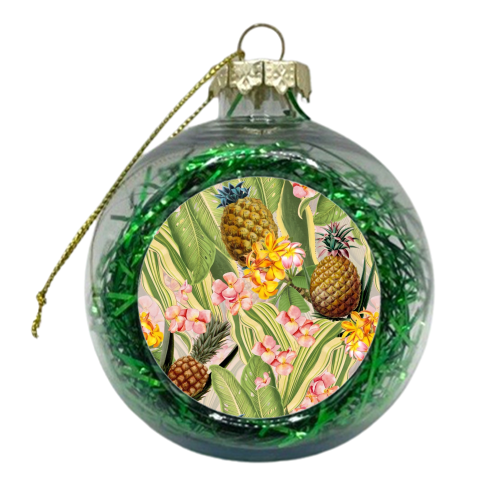 Summer Pineapple Tropical Garden - xmas bauble by Uta Naumann