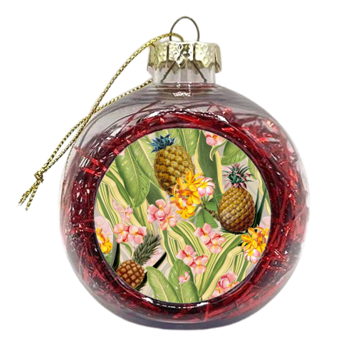Summer Pineapple Tropical Garden - xmas bauble by Uta Naumann