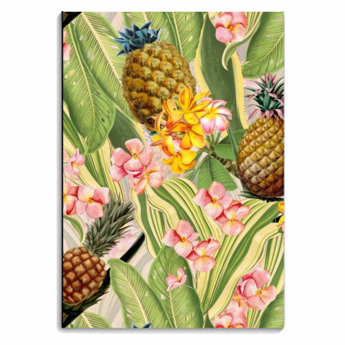 Summer Pineapple Tropical Garden - personalised A4, A5, A6 notebook by Uta Naumann