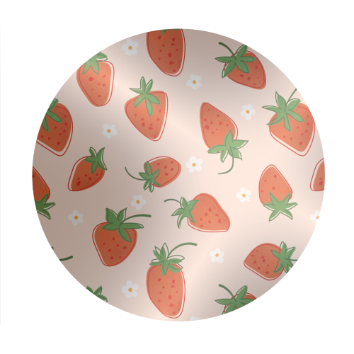 Summer Strawberry Bliss Pattern - Circle Sticker by Ania Wieclaw