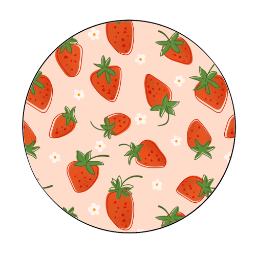Summer Strawberry Bliss Pattern - Circle Sticker by Ania Wieclaw