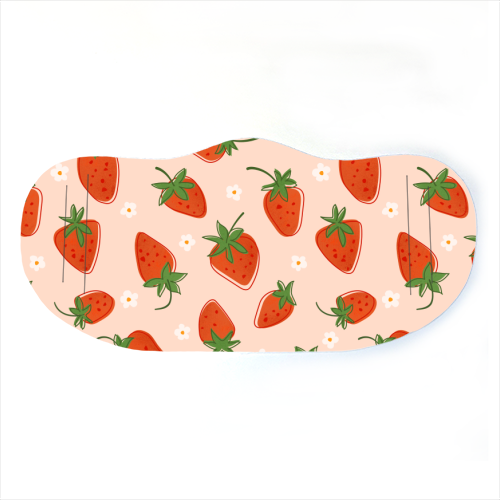 Summer Strawberry Bliss Pattern - face cover mask by Ania Wieclaw
