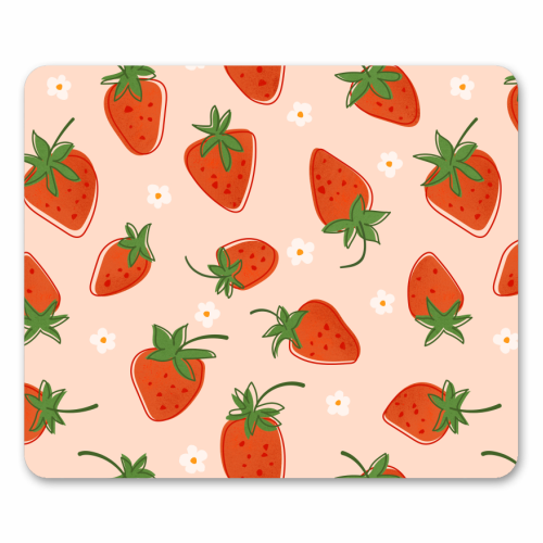 Summer Strawberry Bliss Pattern - mouse mat by Ania Wieclaw