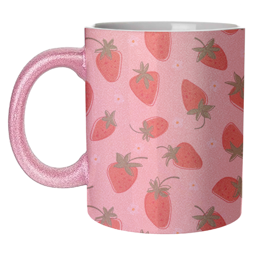 Summer Strawberry Bliss Pattern - unique mug by Ania Wieclaw