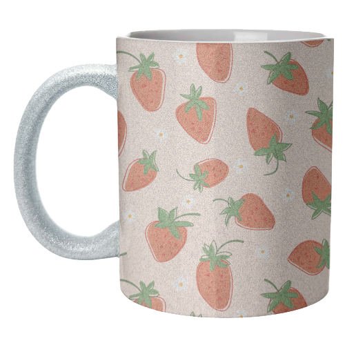 Summer Strawberry Bliss Pattern - unique mug by Ania Wieclaw