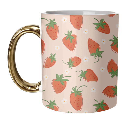 Summer Strawberry Bliss Pattern - unique mug by Ania Wieclaw