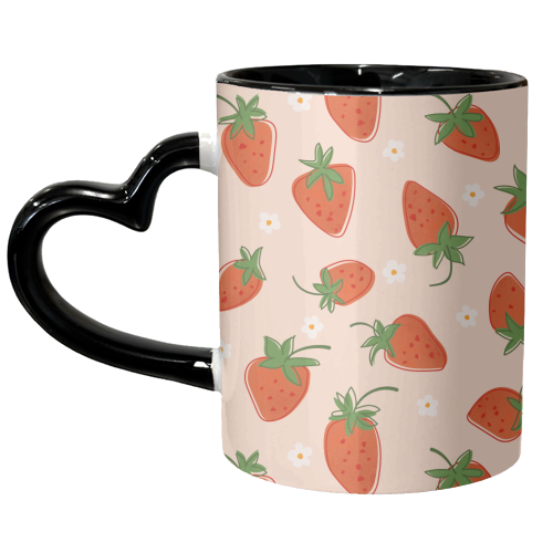 Summer Strawberry Bliss Pattern - unique mug by Ania Wieclaw