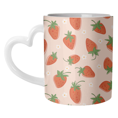 Summer Strawberry Bliss Pattern - unique mug by Ania Wieclaw