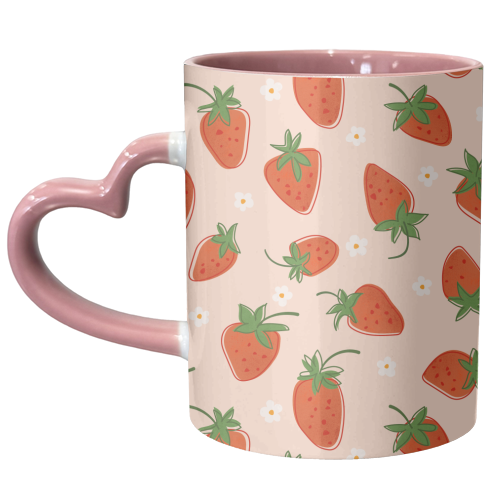 Summer Strawberry Bliss Pattern - unique mug by Ania Wieclaw
