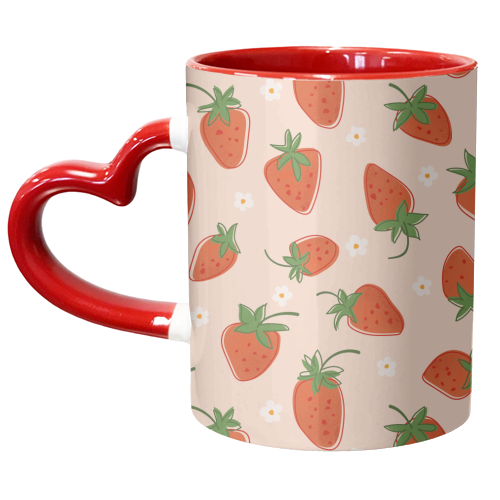 Summer Strawberry Bliss Pattern - unique mug by Ania Wieclaw