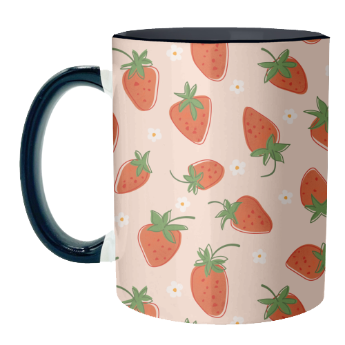 Summer Strawberry Bliss Pattern - unique mug by Ania Wieclaw