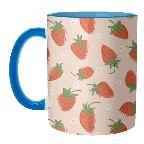 Summer Strawberry Bliss Pattern - unique mug by Ania Wieclaw