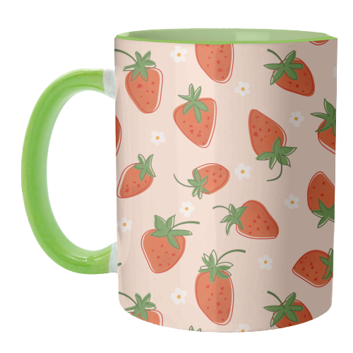 Summer Strawberry Bliss Pattern - unique mug by Ania Wieclaw