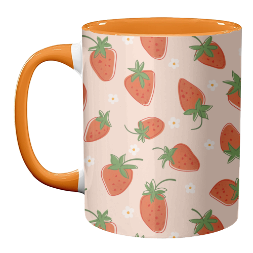 Summer Strawberry Bliss Pattern - unique mug by Ania Wieclaw