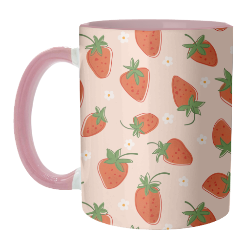 Summer Strawberry Bliss Pattern - unique mug by Ania Wieclaw