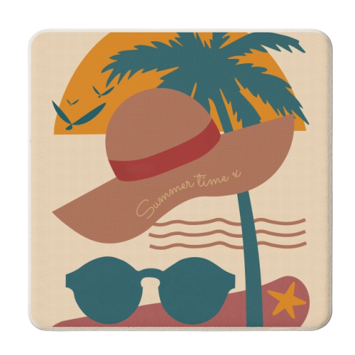 Summer time - personalised beer coaster by Sarah Dyson