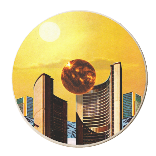 Summer Town - personalised beer coaster by taudalpoi