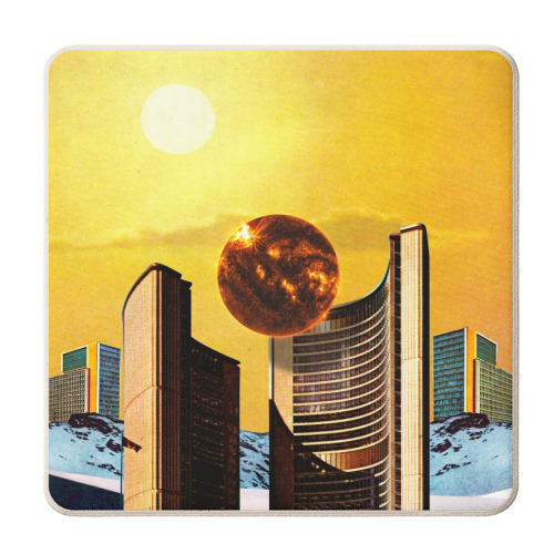 Summer Town - personalised beer coaster by taudalpoi