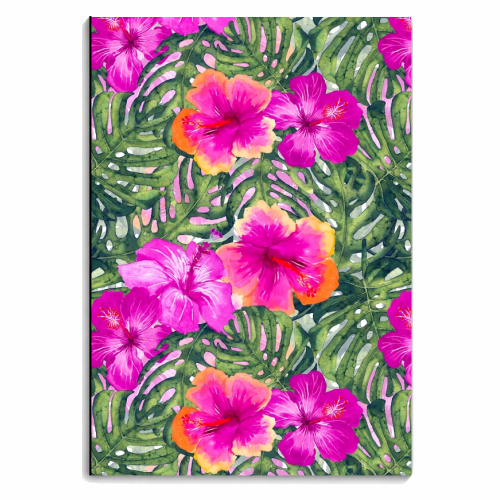 Summer Tropical Feeling Hibiscus Blossoms - personalised A4, A5, A6 notebook by Uta Naumann