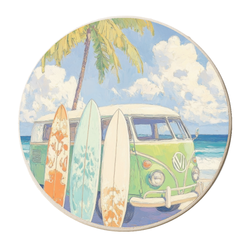 Summer vibes - personalised beer coaster by DejaReve