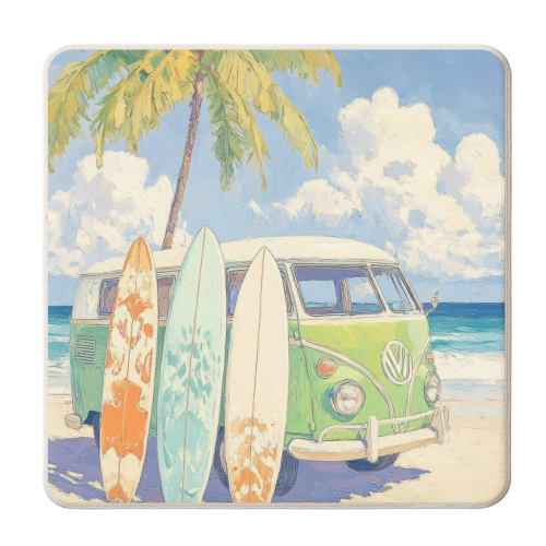 Summer vibes - personalised beer coaster by DejaReve