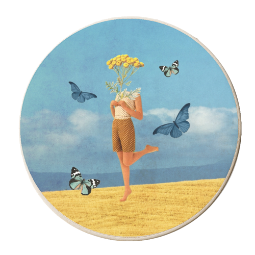 Summer vibes - personalised beer coaster by Maya Land