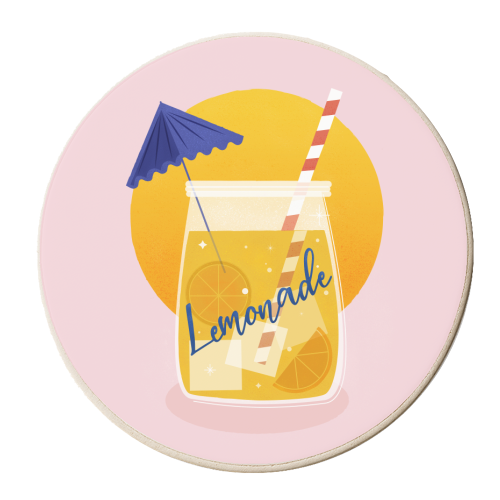 Summertime Lemonade - personalised beer coaster by Ania Wieclaw