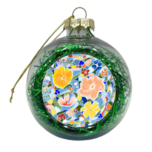 Summery Floral - xmas bauble by Uma Prabhakar Gokhale