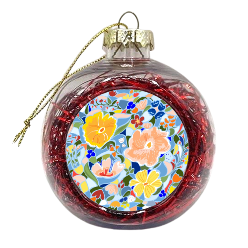 Summery Floral - xmas bauble by Uma Prabhakar Gokhale