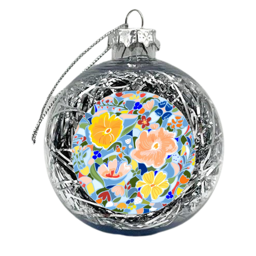 Summery Floral - xmas bauble by Uma Prabhakar Gokhale