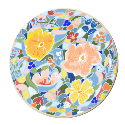 Summery Floral - personalised beer coaster by Uma Prabhakar Gokhale