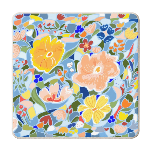 Summery Floral - personalised beer coaster by Uma Prabhakar Gokhale