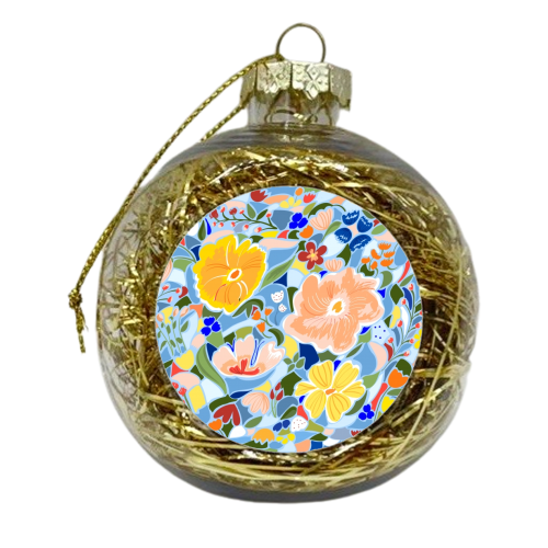 Summery Floral - xmas bauble by Uma Prabhakar Gokhale