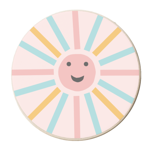 Sun #3 #retro #decor #art - personalised beer coaster by Anita Bella Jantz