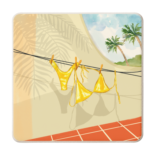 Sun Kissed - personalised beer coaster by EZbie