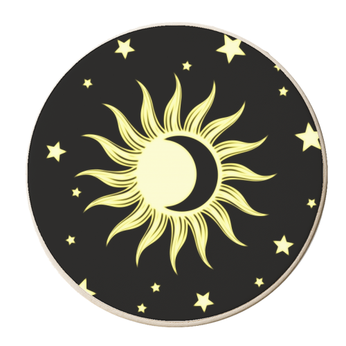 Sun Moon & Stars - personalised beer coaster by InspiredImages
