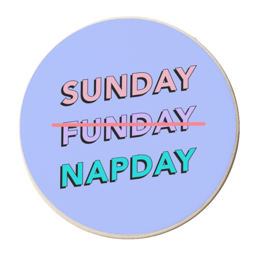 Sunday napday - personalised beer coaster by The Girl Next Draw
