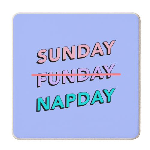Sunday napday - personalised beer coaster by The Girl Next Draw